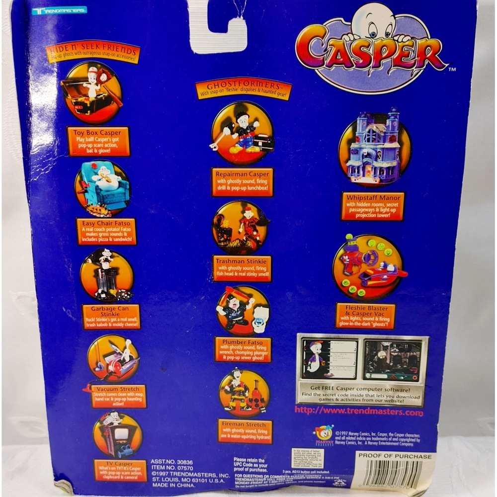 Casper Ghostformers Fireman Stretch Action Figure 1990 Toy Transforming Disguise - Picture 3 of 4